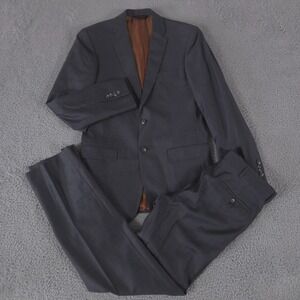 Jos A Bank 2-Piece Suit Mens 38 Long Pants 32x34 Gray Slim Fit Slacks Blazer